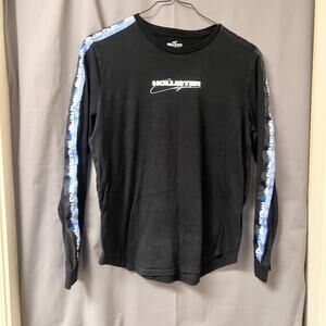 Hollister men's long-sleeve cotton t-shirt Size Small black Vintage BR2208